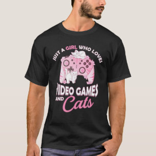 Cats And Video Games Gamer Pyjamas For Girls Kids T-Shirt