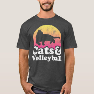 Cats and Volleyball Mens or Womens Cat  T-Shirt
