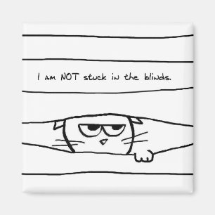 Cats and window blinds - Funny Cat Magnet
