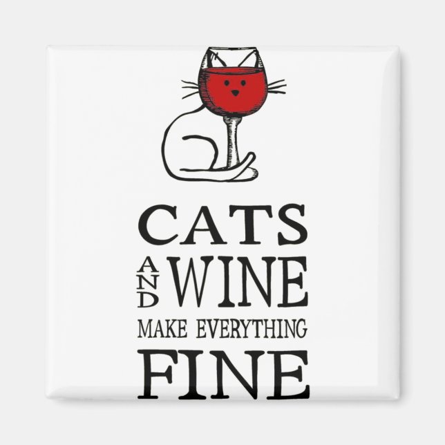 Cats and Wine Magnet (Front)