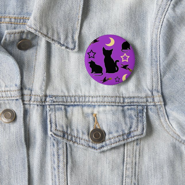 Cats and Witch Hats Button (In Situ)