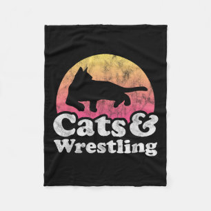 Cats And Wrestling Mens Or Womens Cat And Wrestler Fleece Blanket