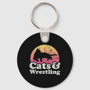 Cats And Wrestling Mens Or Womens Cat And Wrestler Key Ring