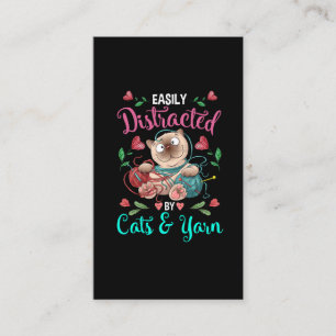 Cats and Yarn Addicted Funny Crochet Woman Business Card