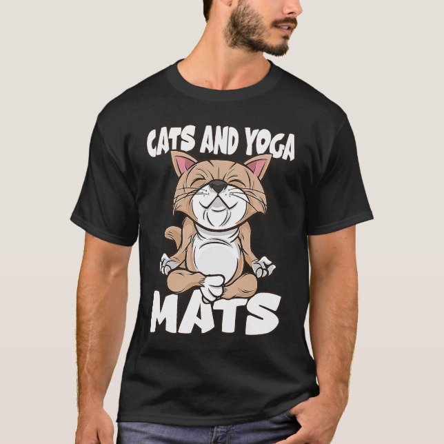Cats and Yoga Mats T-Shirt (Front)