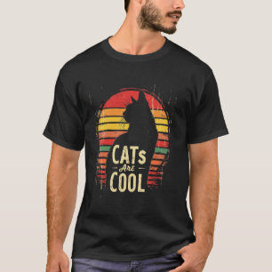 CATs Are COOL Cat Silhouette Retro T-Shirt