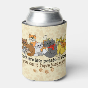 Cats are like potato chips can cooler