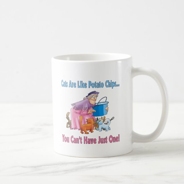 Cats Are Like Potato Chips Coffee Mug (Right)