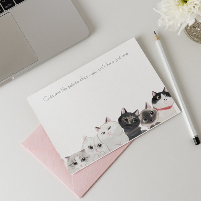 Cats are like potato chips - funny crazy cat lady post-it notes (Creator Uploaded)