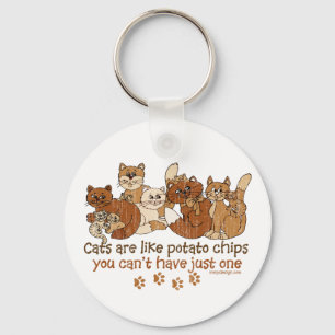 Cats are like potato chips key ring
