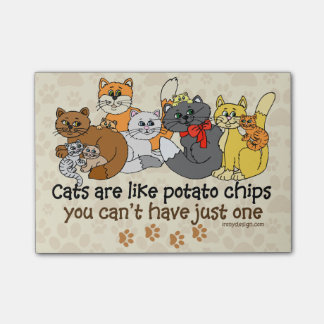 Cats are like potato chips post-it notes