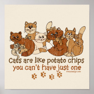 Cats are like potato chips poster