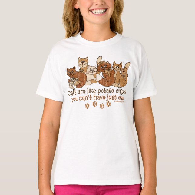 Cats are like potato chips T-Shirt (Front)