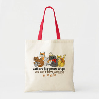 Cats are like potato chips tote bag