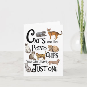 Cats Are Like Tato Chips You Can't Have Just One  Card