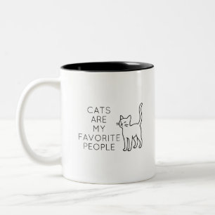 Cats are my favorite people Two-Tone coffee mug