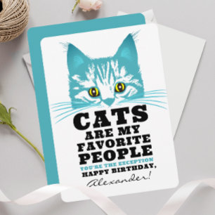 Cats Are My Favourite Funny Modern Party Birthda Holiday Card