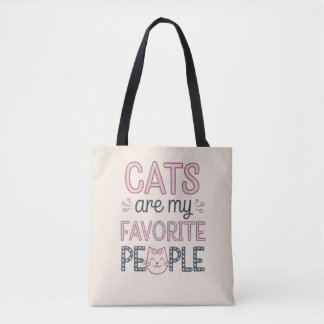 "Cats Are My Favourite People" Funny Cat Mum Tote Bag