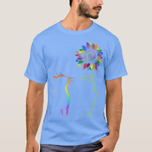 Cats Are My Sunshine Sunflower Cat Rainbow LGBT Ga T-Shirt