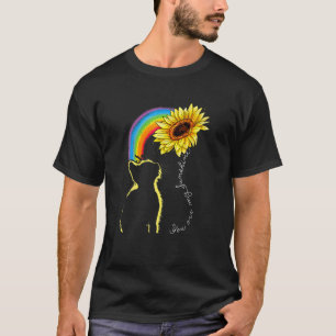 Cats Are My Sunshine Sunflower Rainbow Cat T-Shirt