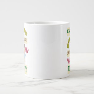 Cats Are My Therapy – Cute Cat Lover Design Large Coffee Mug