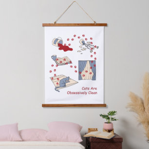 Cats Are Obsessively Clean Hanging Tapestry