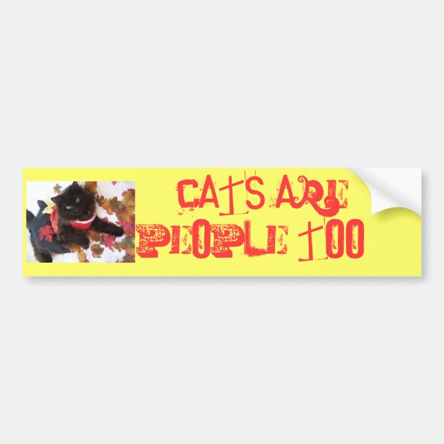 Cats are People too!! Bumper Sticker (Front)