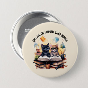 Cats Are The Ultimate Study Buddies 7.5 Cm Round Badge