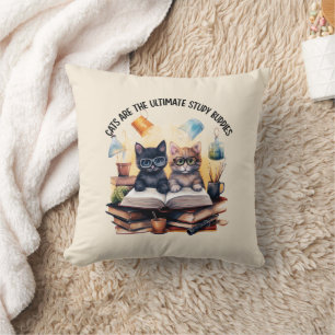 Cats Are The Ultimate Study Buddies Cushion