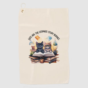 Cats Are The Ultimate Study Buddies Golf Towel