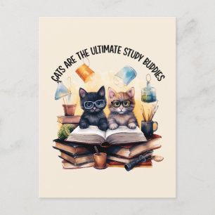 Cats Are The Ultimate Study Buddies Postcard
