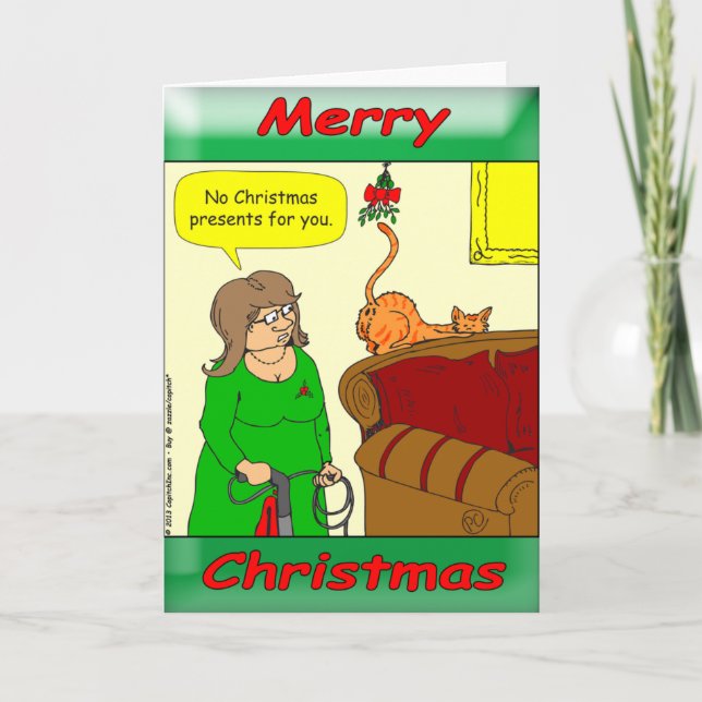 Cats are very independant. holiday card (Front)