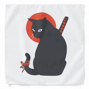 Cats as Warrior Samurai - Choose background color Bandana
