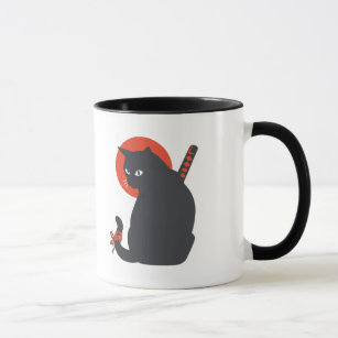 Cats as Warrior Samurai - Choose background color Mug