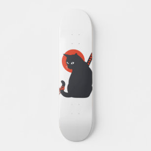 Cats as Warrior Samurai - Choose background color Skateboard