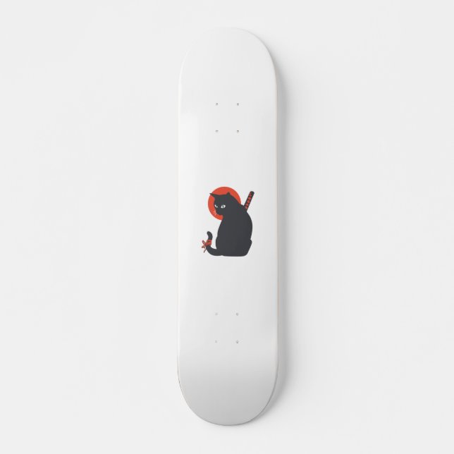 Cats as Warrior Samurai - Choose background color Skateboard (Front)