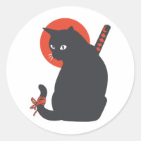 Cats as Warrior Samurai - Choose background colour