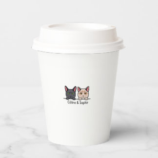 Cats at home paper cups