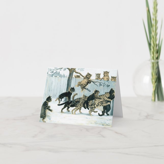 Cats at Play by Louis Wain Thank You Card (Front)