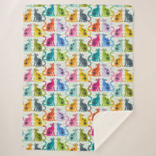 Cats at the beach  sherpa blanket