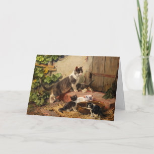 Cats at the Milk Bowl   Julius Adam the Younger Card