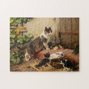 Cats at the Milk Bowl   Julius Adam the Younger Jigsaw Puzzle