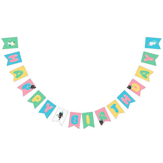 Cats & Balloon Letters Happy Birthday Bunting (All)
