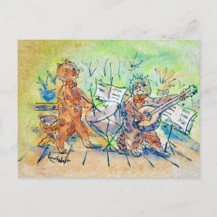Cats Band, Louis Wain Postcard