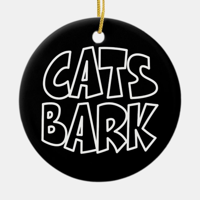 Cats Bark Ceramic Tree Decoration (Front)