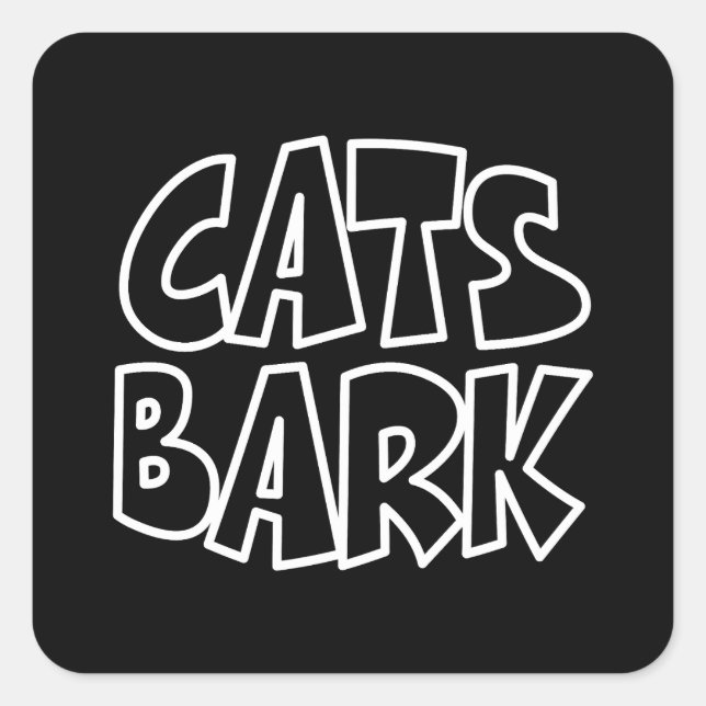 Cats Bark Square Sticker (Front)