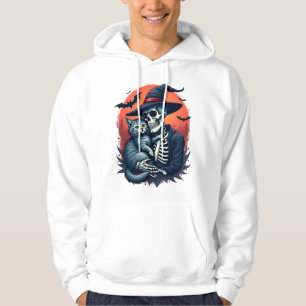 Cats Because People are Creepy Halloween Skeleton Hoodie