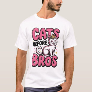 Cats Before Bros Vintage Cat Crown Shirt Design_1