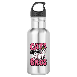 Cats Before Bros Vintage Cat Crown Shirt Design_1 532 Ml Water Bottle