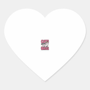 Cats Before Bros Vintage Cat Crown Shirt Design_1 Heart Sticker